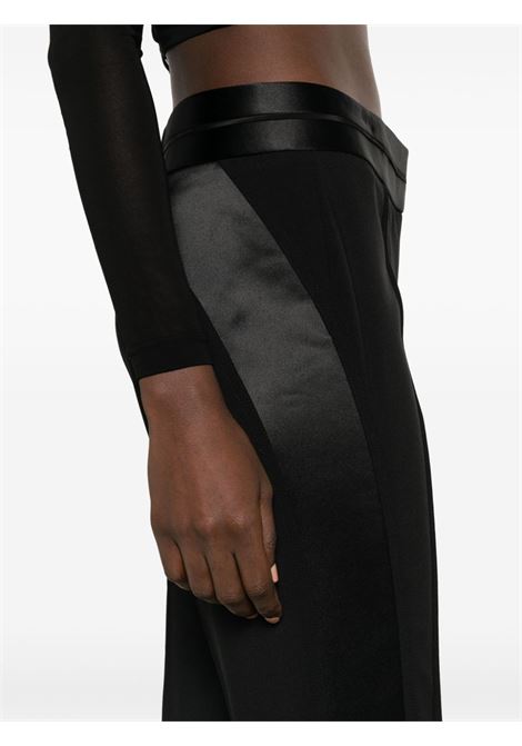 Black satin-trimmed bootcut trousers - women HELMUT LANG | N09HW205001